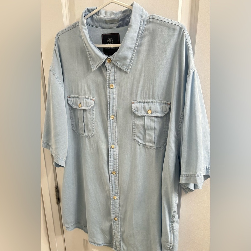 Vintage Jamaica Jaxx Mens Light Blue Hawaiian Button Down Shirt - Size XXL - Picture 3 of 8